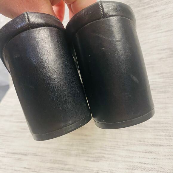 Marc Fisher MFragni Classic Heeled Pointed Toe Black Leather Mules Size 8 - Picture 5 of 8